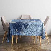 Blue Palaka Japanese Patterns Tablecloth Asanoha Seigaiha Sakura Motif LT14 - Polynesian Pride