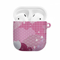 Pink Palaka Japanese Patterns AirPods Case Asanoha Seigaiha Sakura Motif - Polynesian Pride