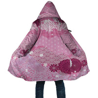 Pink Palaka Japanese Patterns Cloak Asanoha Seigaiha Sakura Motif - Polynesian Pride