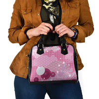 Pink Palaka Japanese Patterns Shoulder Handbag Asanoha Seigaiha Sakura Motif LT14 - Polynesian Pride