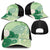 Green Japanese Traditional Motifs Mesh Trucker Cap Palaka With Asanoha Seigaiha Sakura - Polynesian Pride