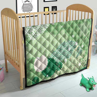 Green Palaka Japanese Patterns Quilt Asanoha Seigaiha Sakura Motif LT14 - Polynesian Pride