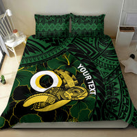 Personalised Solomon Islands Western Province Day Bedding Set Sea Turtle Mix Polynesian Hibiscus Pattern LT14 - Polynesian Pride