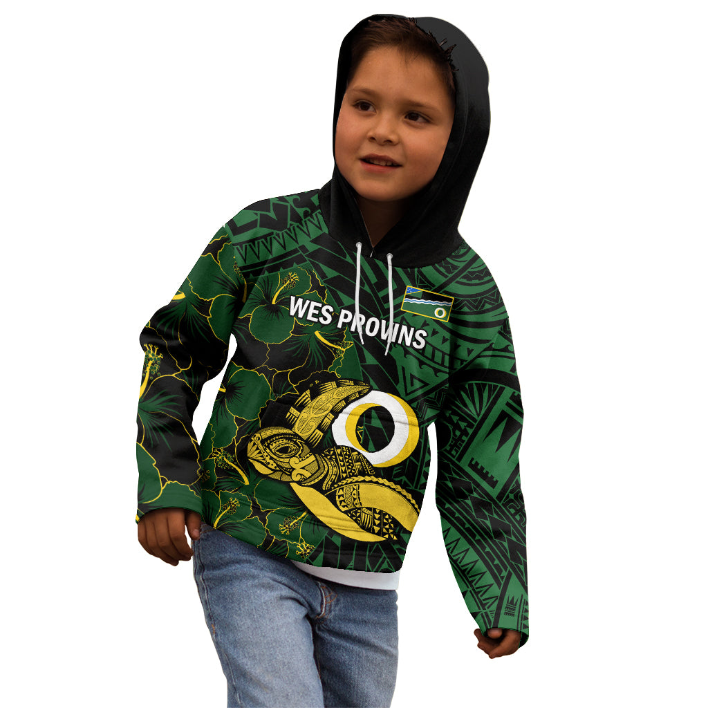 Personalised Solomon Islands Western Province Day Kid Hoodie Sea Turtle Mix Polynesian Hibiscus Pattern LT14 - Polynesian Pride