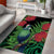 New Zealand Tui Bird Christmas Area Rug Maori Fern Mix Pohotukawa