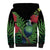 New Zealand Tui Bird Christmas Sherpa Hoodie Maori Fern Mix Pohotukawa