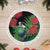 New Zealand Tui Bird Christmas Tree Skirt Maori Fern Mix Pohotukawa