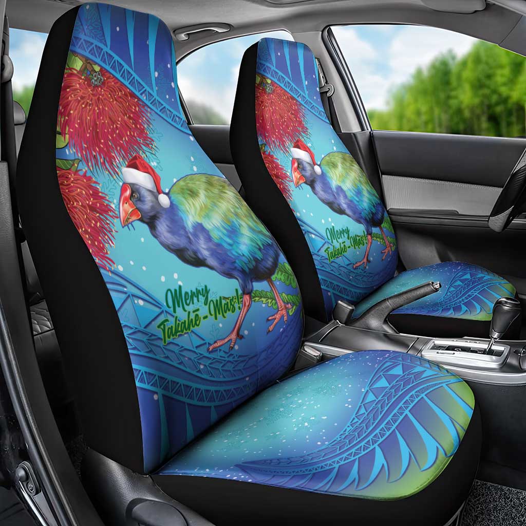 New Zealand Takahe Christmas Car Seat Cover Maori Fern Mix Pohotukawa