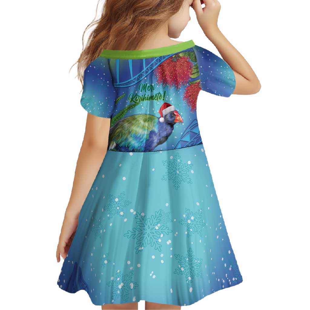 New Zealand Takahe Christmas Family Matching Long Sleeve Bodycon Dress and Hawaiian Shirt Maori Fern Mix Pohotukawa LT14 - Polynesian Pride