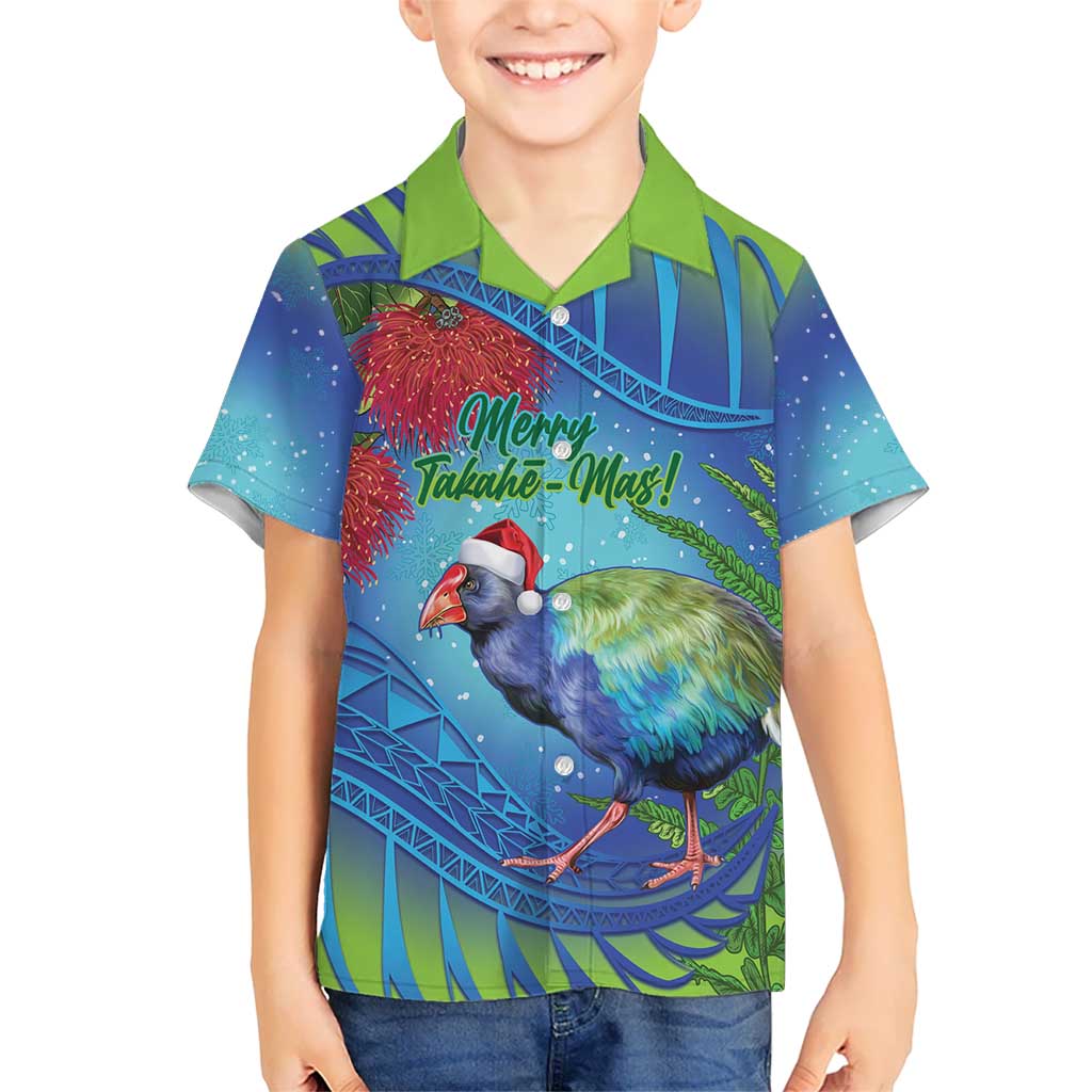 New Zealand Takahe Christmas Hawaiian Shirt Maori Fern Mix Pohotukawa LT14 - Polynesian Pride
