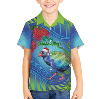 New Zealand Takahe Christmas Hawaiian Shirt Maori Fern Mix Pohotukawa LT14 - Polynesian Pride