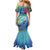 New Zealand Takahe Christmas Mermaid Dress Maori Fern Mix Pohotukawa