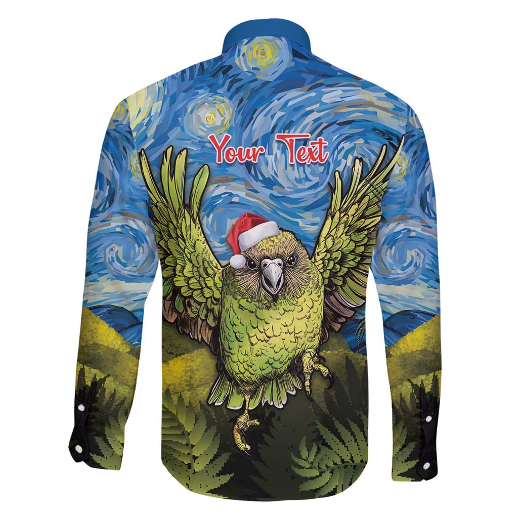 Personalised Jumping Kakapo Christmas Family Matching Puletasi and Hawaiian Shirt New Zealand Fern - Starry Night Style LT14 - Polynesian Pride