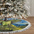 Personalised Jumping Kakapo Christmas Tree Skirt New Zealand Fern - Starry Night Style