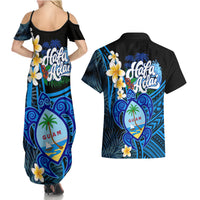 Hafa Adai Guam Couples Matching Summer Maxi Dress and Hawaiian Shirt Guahan Sea Turtle Tropical Style LT14 - Polynesian Pride
