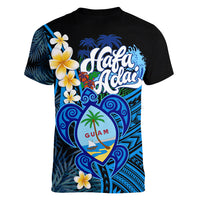 Hafa Adai Guam Women V Neck T Shirt Guahan Sea Turtle Tropical Style LT14 - Polynesian Pride