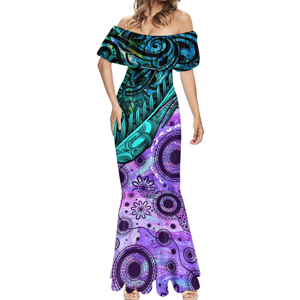 New Zealand Paua Shell With Australia Opal Unique Combine Mermaid Dress LT14 - Polynesian Pride