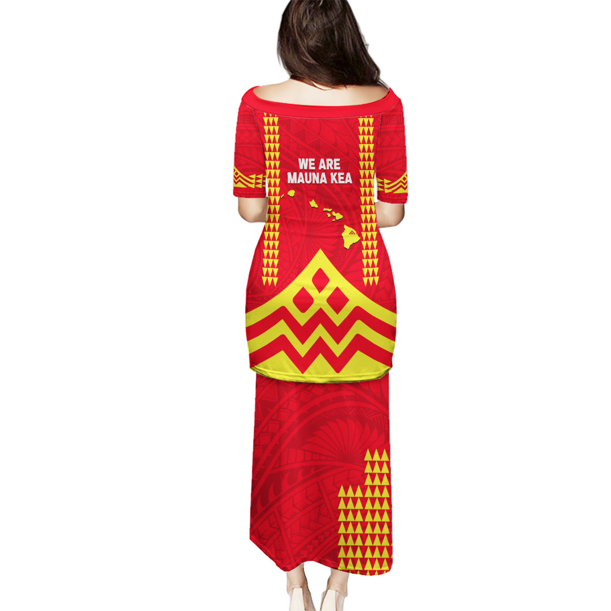 Hawaii Mauna Kea Family Matching Puletasi and Hawaiian Shirt Hawaiian Kakau Tribal Pattern LT14 - Polynesian Pride