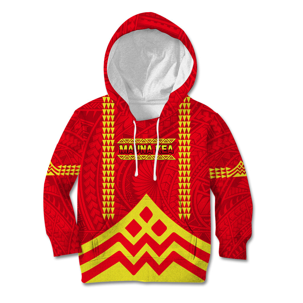 Hawaii Mauna Kea Kid Hoodie Hawaiian Kakau Tribal Pattern LT14 Hoodie Red - Polynesian Pride