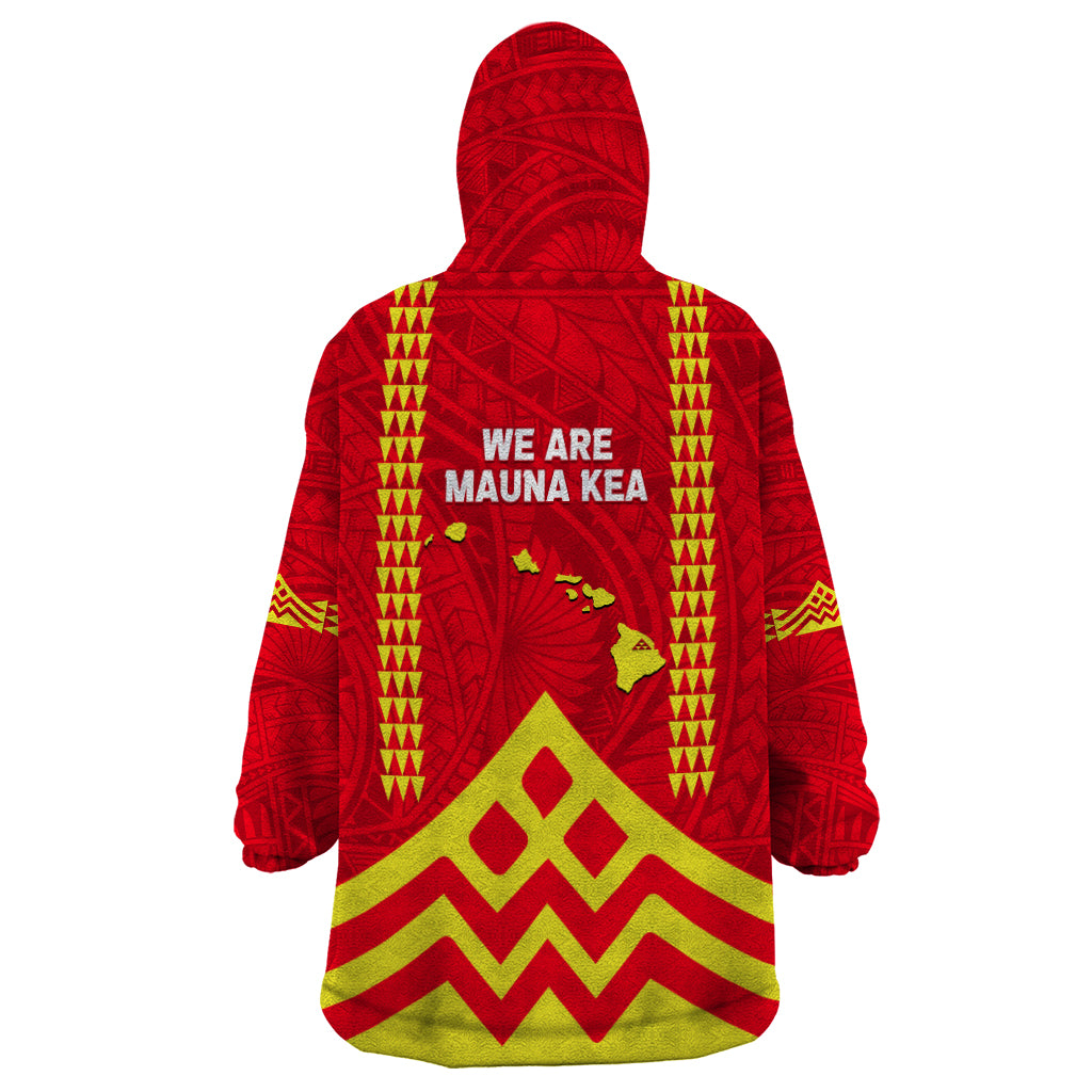 Hawaii Mauna Kea Wearable Blanket Hoodie Hawaiian Kakau Tribal Pattern LT14 - Polynesian Pride