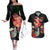 Hawaii Mauna Kea Couples Matching Off The Shoulder Long Sleeve Dress and Hawaiian Shirt White Mountain With Nene Tropical Vibes LT14 Black - Polynesian Pride