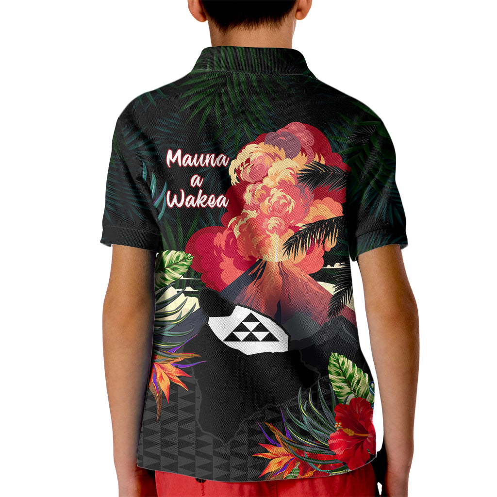 Hawaii Mauna Kea Kid Polo Shirt White Mountain With Nene Tropical Vibes LT14 - Polynesian Pride