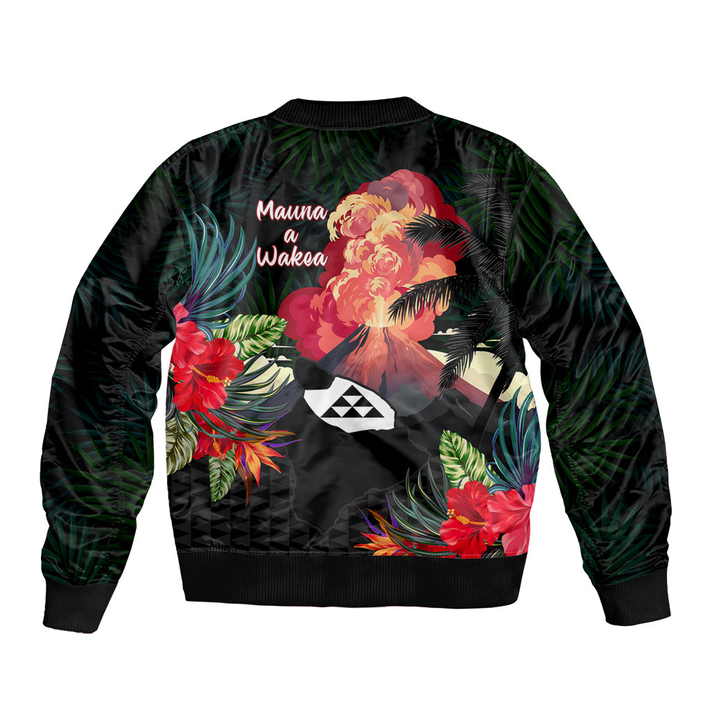 Hawaii Mauna Kea Sleeve Zip Bomber Jacket White Mountain With Nene Tropical Vibes LT14 - Polynesian Pride