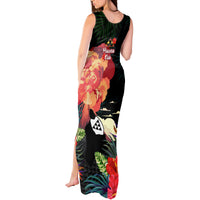 Hawaii Mauna Kea Tank Maxi Dress White Mountain With Nene Tropical Vibes LT14 - Polynesian Pride