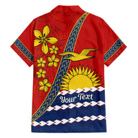 Personalised Mauri Kiribati Hawaiian Shirt Polynesian Ribaberiki Flag Style Mix Plumeria LT14 - Polynesian Pride
