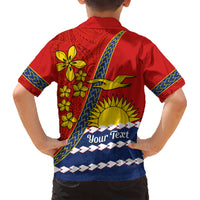 Personalised Mauri Kiribati Hawaiian Shirt Polynesian Ribaberiki Flag Style Mix Plumeria LT14 - Polynesian Pride
