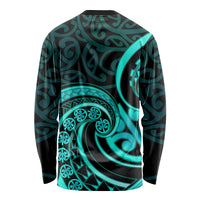 Turquoise New Zealand Mangopare Long Sleeve Shirt Aotearoa Maori Koru Style LT14 - Polynesian Pride