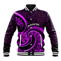 Purple Aotearoa Mangopare Baseball Jacket NZ Maori Koru Style LT14 Unisex Purple - Polynesian Pride