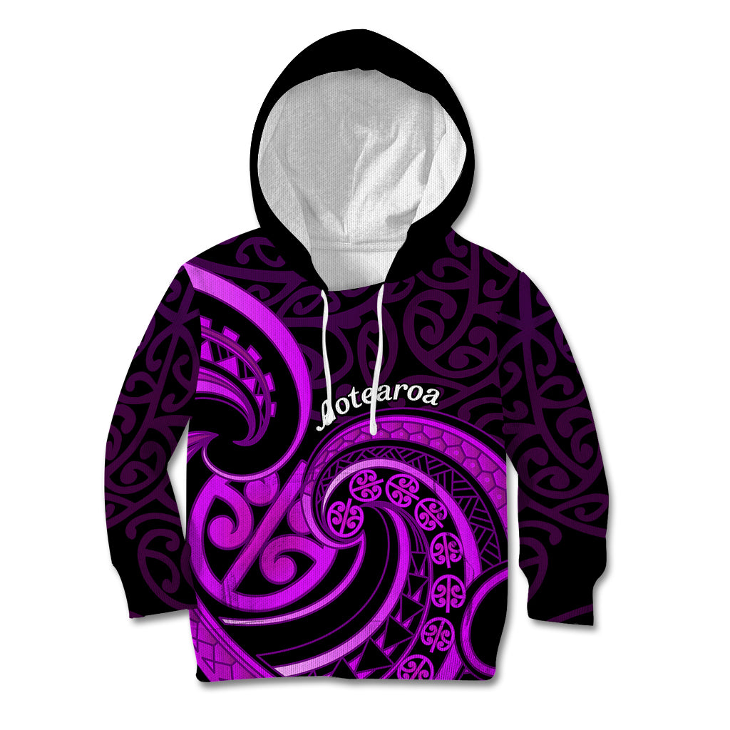 Purple Aotearoa Mangopare Kid Hoodie NZ Maori Koru Style LT14 Hoodie Purple - Polynesian Pride
