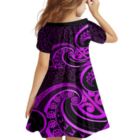 Purple Aotearoa Mangopare Kid Short Sleeve Dress NZ Maori Koru Style LT14 - Polynesian Pride