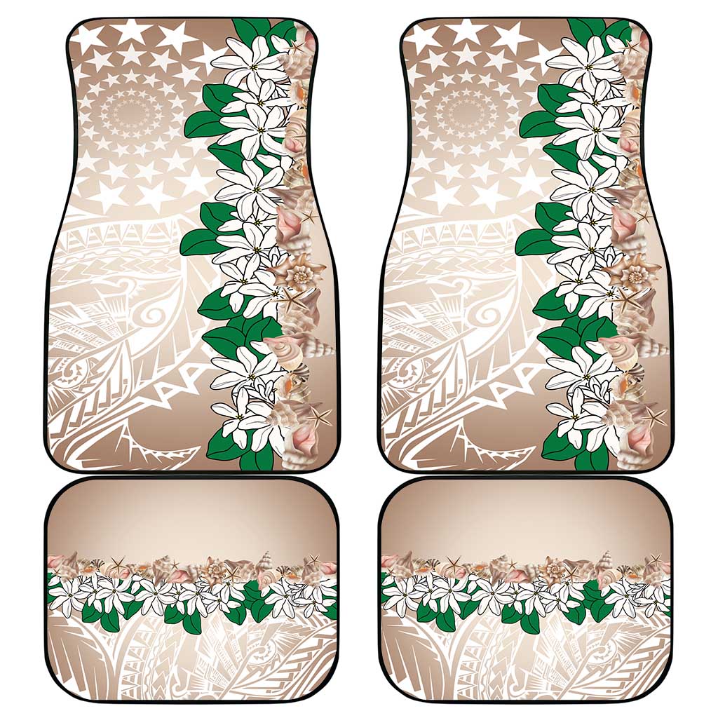 Cook Islands Tiare Maori With Conch Shell Car Mats 2025 Pasifika Polynesian Tattoo
