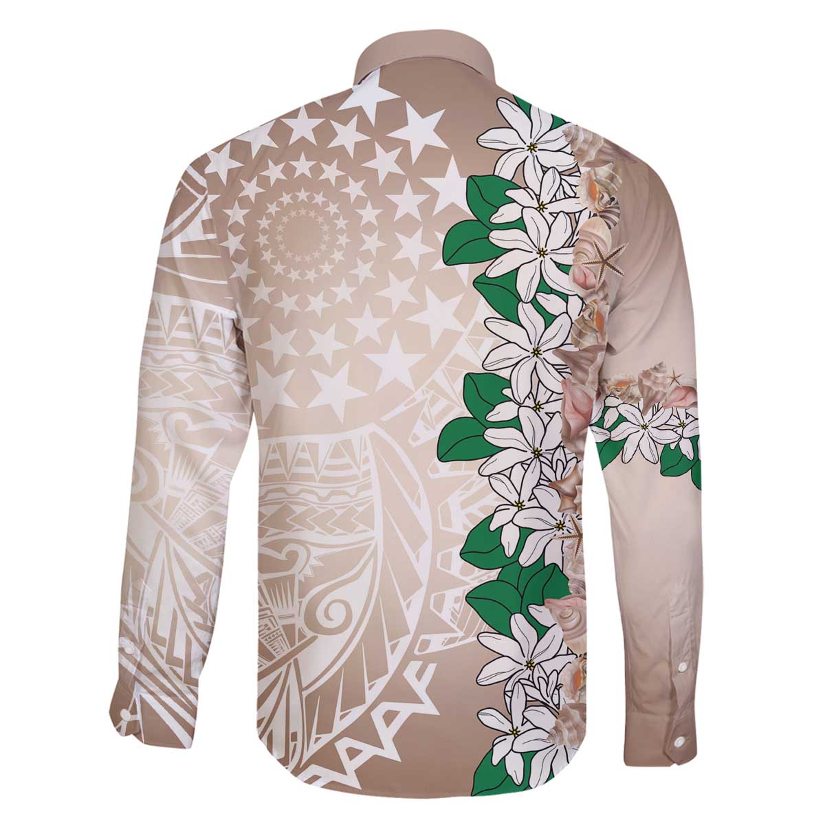 Cook Islands Tiare Maori With Conch Shell Family Matching Off The Shoulder Long Sleeve Dress and Hawaiian Shirt 2025 Pasifika Polynesian Tattoo