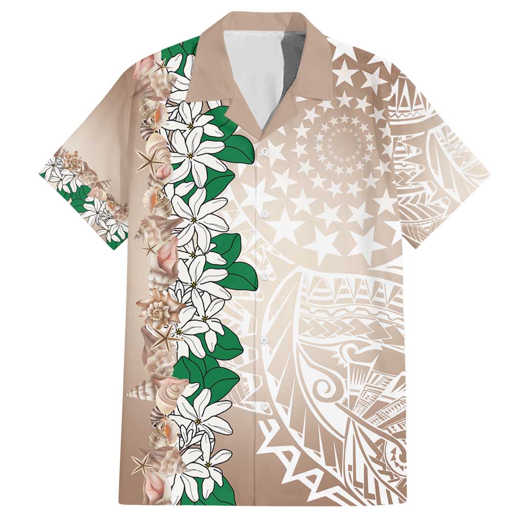 Cook Islands Tiare Maori With Conch Shell Family Matching Off Shoulder Maxi Dress and Hawaiian Shirt 2025 Pasifika Polynesian Tattoo