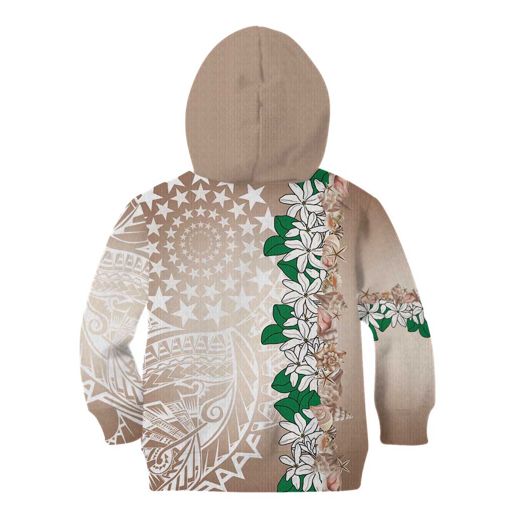 Cook Islands Tiare Maori With Conch Shell Kid Hoodie 2025 Pasifika Polynesian Tattoo