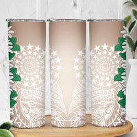 Cook Islands Tiare Maori With Conch Shell Skinny Tumbler 2025 Pasifika Polynesian Tattoo LT14 - Polynesian Pride