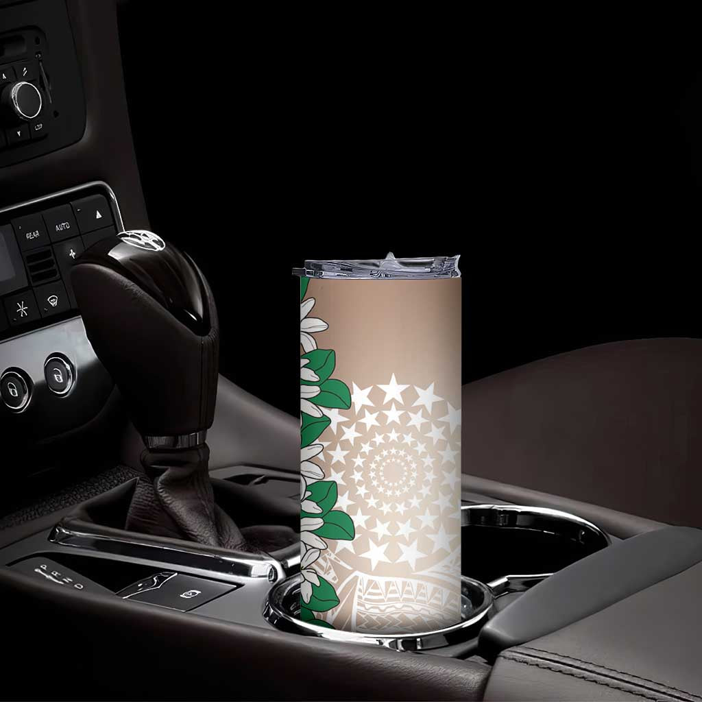 Cook Islands Tiare Maori With Conch Shell Skinny Tumbler 2025 Pasifika Polynesian Tattoo LT14 - Polynesian Pride