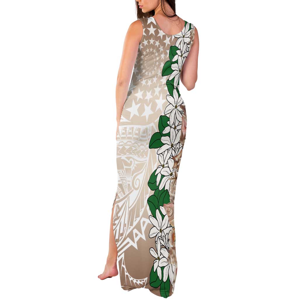 Cook Islands Tiare Maori With Conch Shell Tank Maxi Dress 2025 Pasifika Polynesian Tattoo LT14 - Polynesian Pride