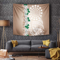 Cook Islands Tiare Maori With Conch Shell Tapestry 2025 Pasifika Polynesian Tattoo LT14 Brown - Polynesian Pride