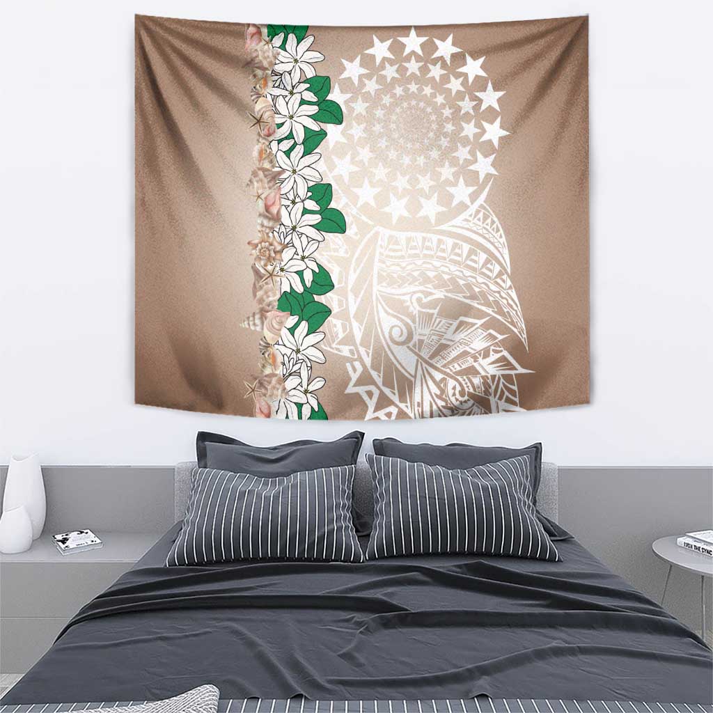 Cook Islands Tiare Maori With Conch Shell Tapestry 2025 Pasifika Polynesian Tattoo LT14 - Polynesian Pride