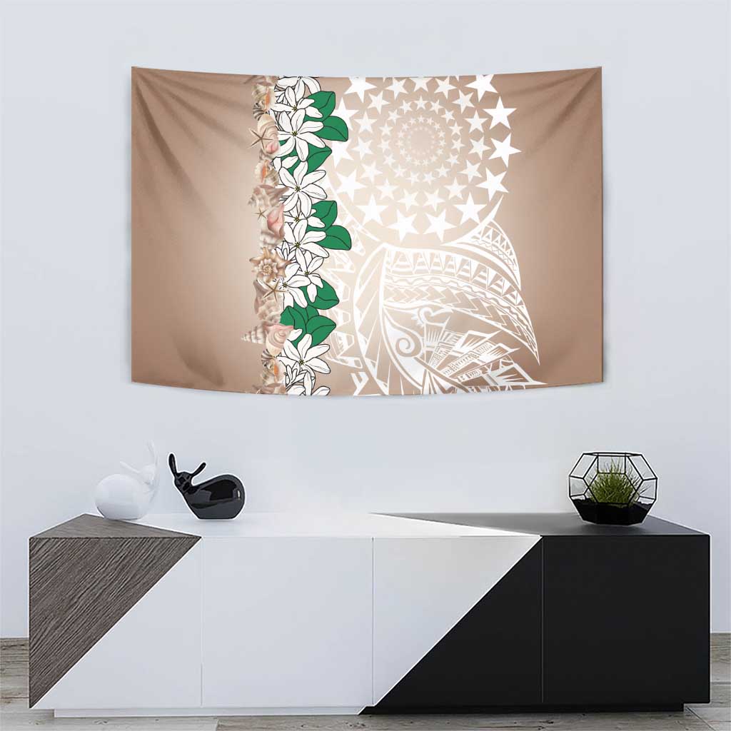 Cook Islands Tiare Maori With Conch Shell Tapestry 2025 Pasifika Polynesian Tattoo LT14 - Polynesian Pride