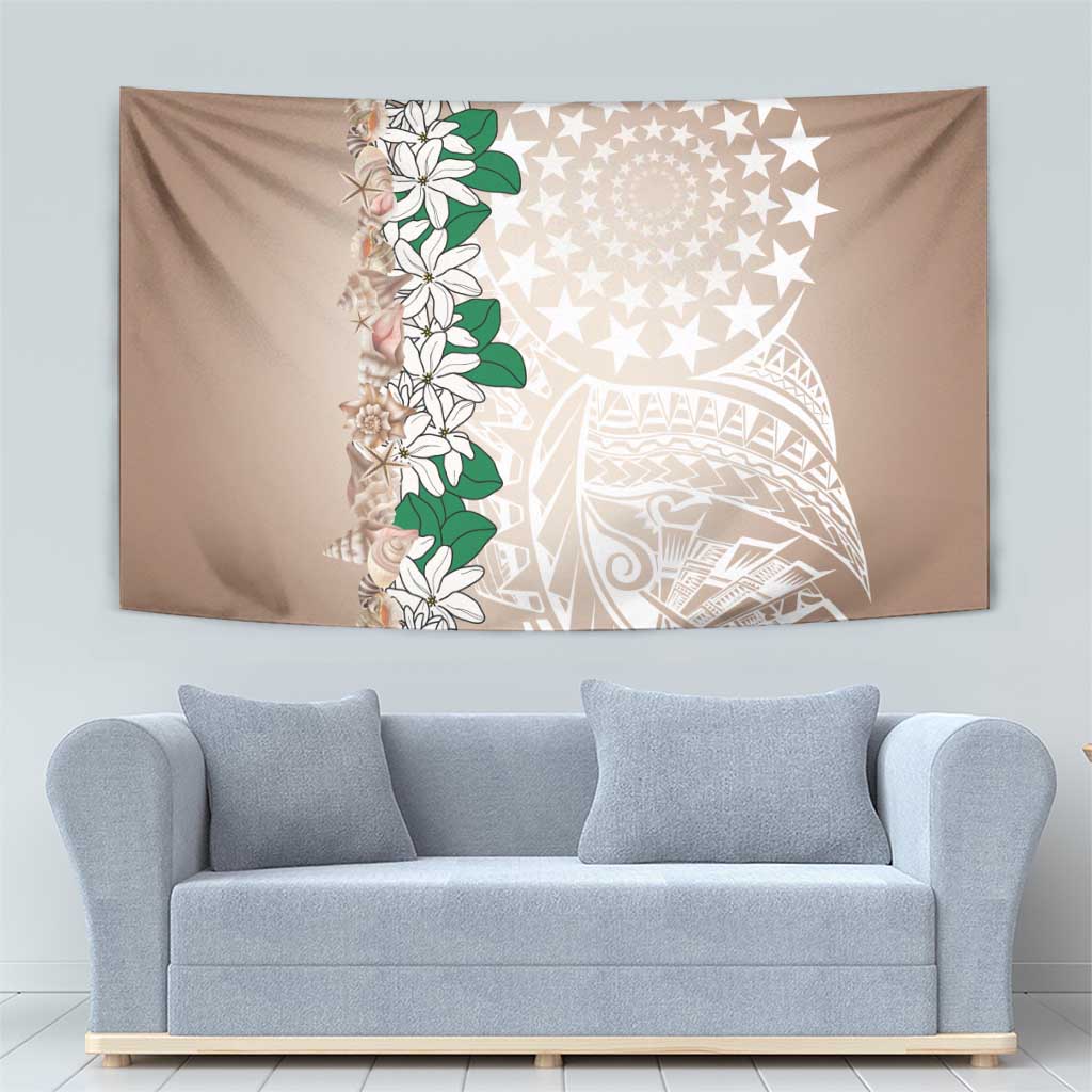 Cook Islands Tiare Maori With Conch Shell Tapestry 2025 Pasifika Polynesian Tattoo LT14 - Polynesian Pride
