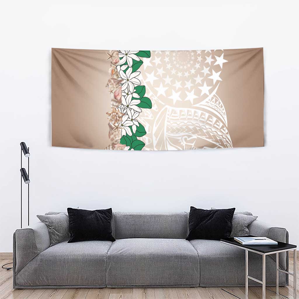 Cook Islands Tiare Maori With Conch Shell Tapestry 2025 Pasifika Polynesian Tattoo LT14 - Polynesian Pride