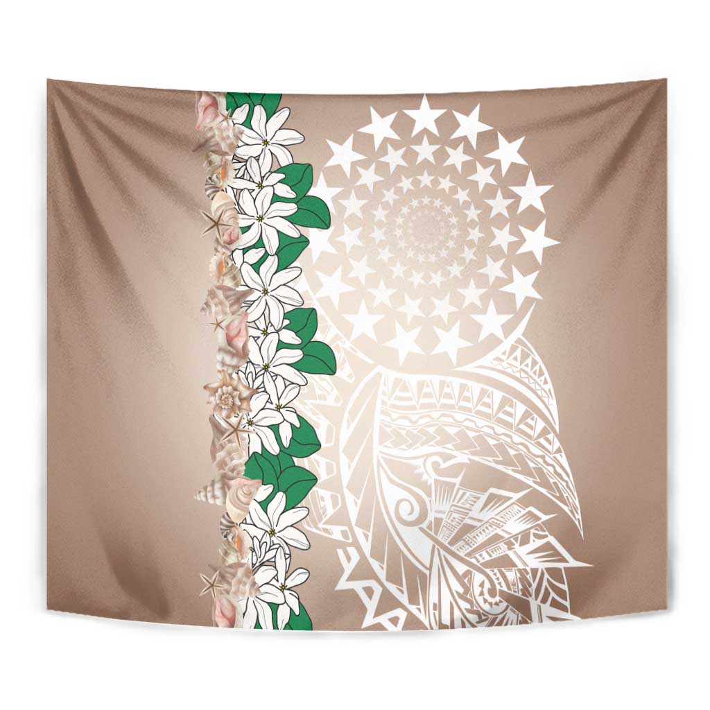 Cook Islands Tiare Maori With Conch Shell Tapestry 2025 Pasifika Polynesian Tattoo LT14 - Polynesian Pride