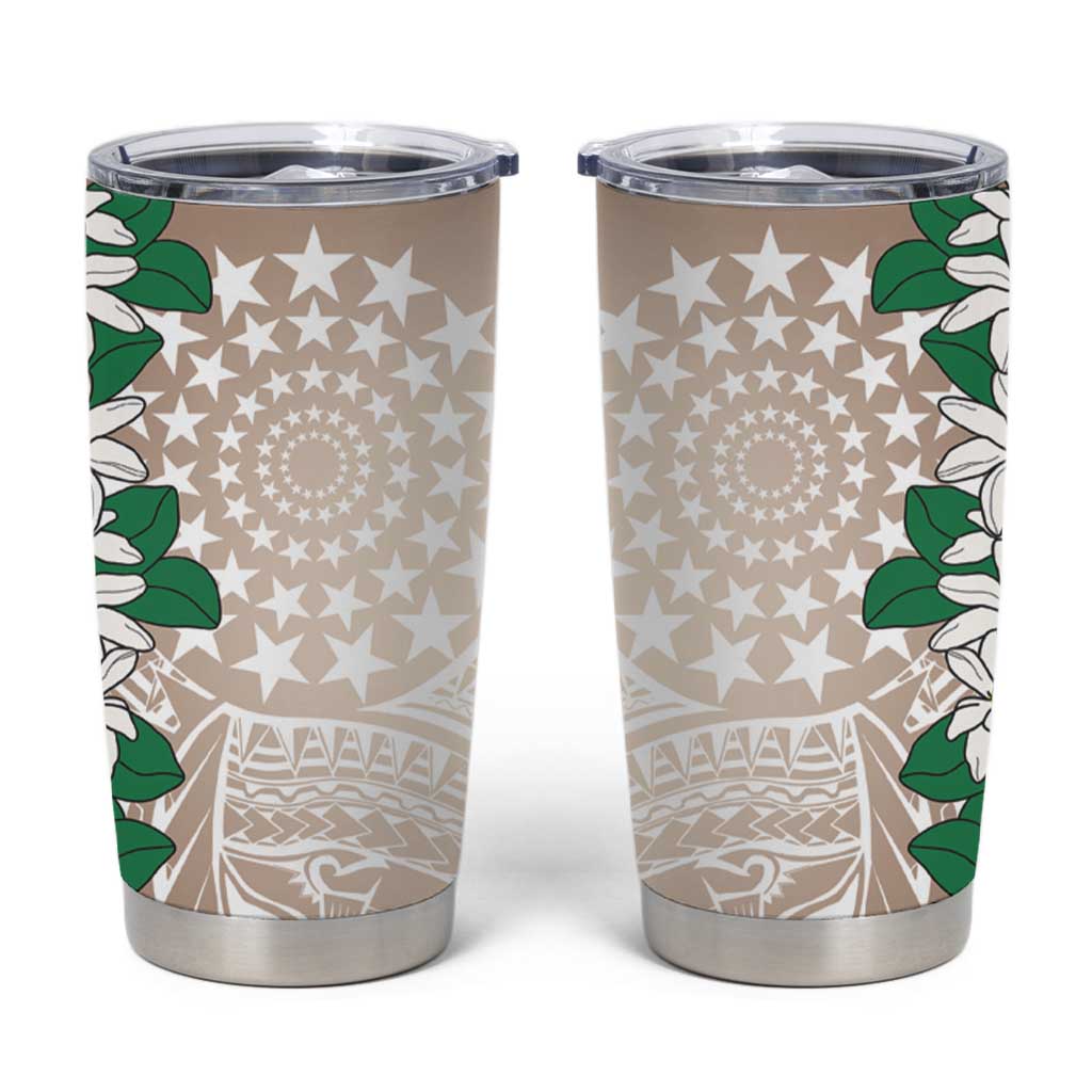 Cook Islands Tiare Maori With Conch Shell Tumbler Cup 2025 Pasifika Polynesian Tattoo