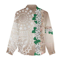 Cook Islands Tiare Maori With Conch Shell Women Casual Shirt 2025 Pasifika Polynesian Tattoo LT14 - Polynesian Pride