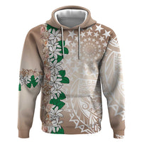 Cook Islands Tiare Maori With Conch Shell Zip Hoodie 2025 Pasifika Polynesian Tattoo